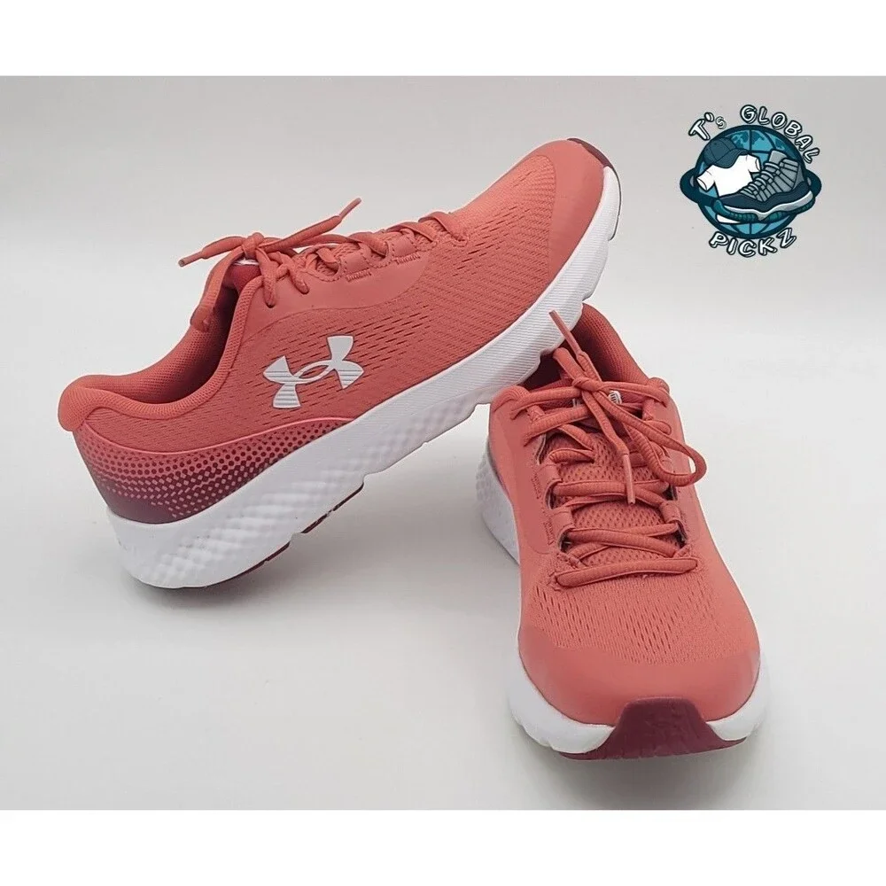 Under Armour Charged Rogue 4 Shoes Youth Size 6Y Chakra Pink/Red-Orange